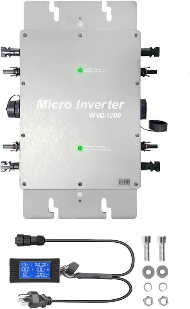Y&H Micro inversor de red solar de 1200W, IP65 MPPT DC28-50V, entrada PV AC80-160V salida para panel solar de 36V