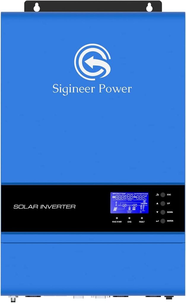 Sigineer Power Cargador inversor solar fuera de la red de 24V 3000W, controlador de carga solar MPPT integrado de 80 A