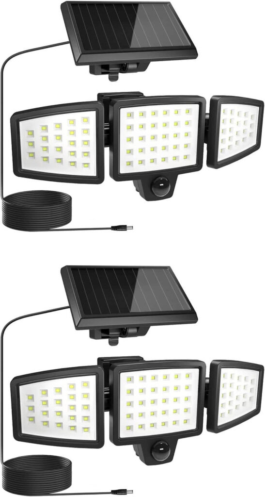 Lepro Lámparas solares potentes para exterior, WL5000 luces de seguridad activadas por movimiento, panel solar separado
