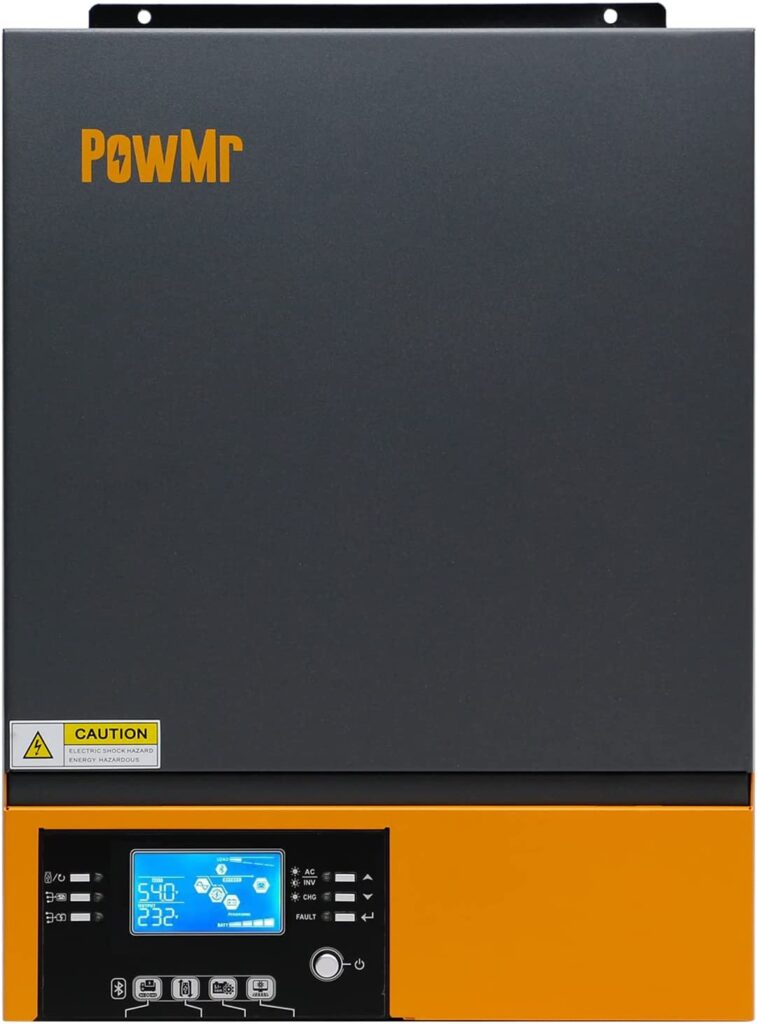 PowMr Inversor híbrido solar de 5000W 48V CC a 220V/230V CA con controlador de carga MPPT 80A para batería de plomo-ácido y litio