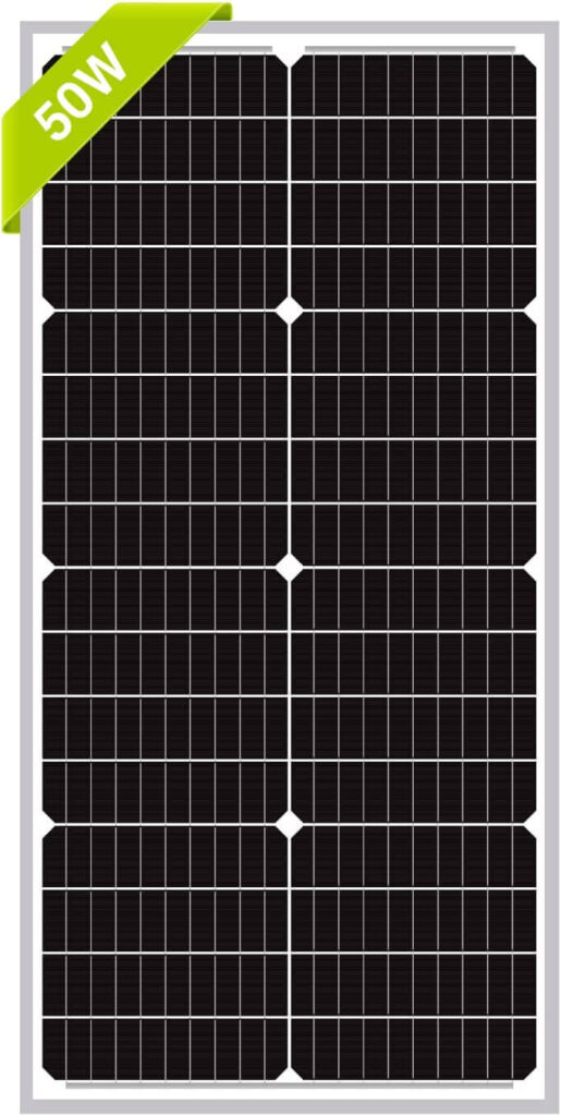 Newpowa Panel solar monocristalino de 50W, 12V