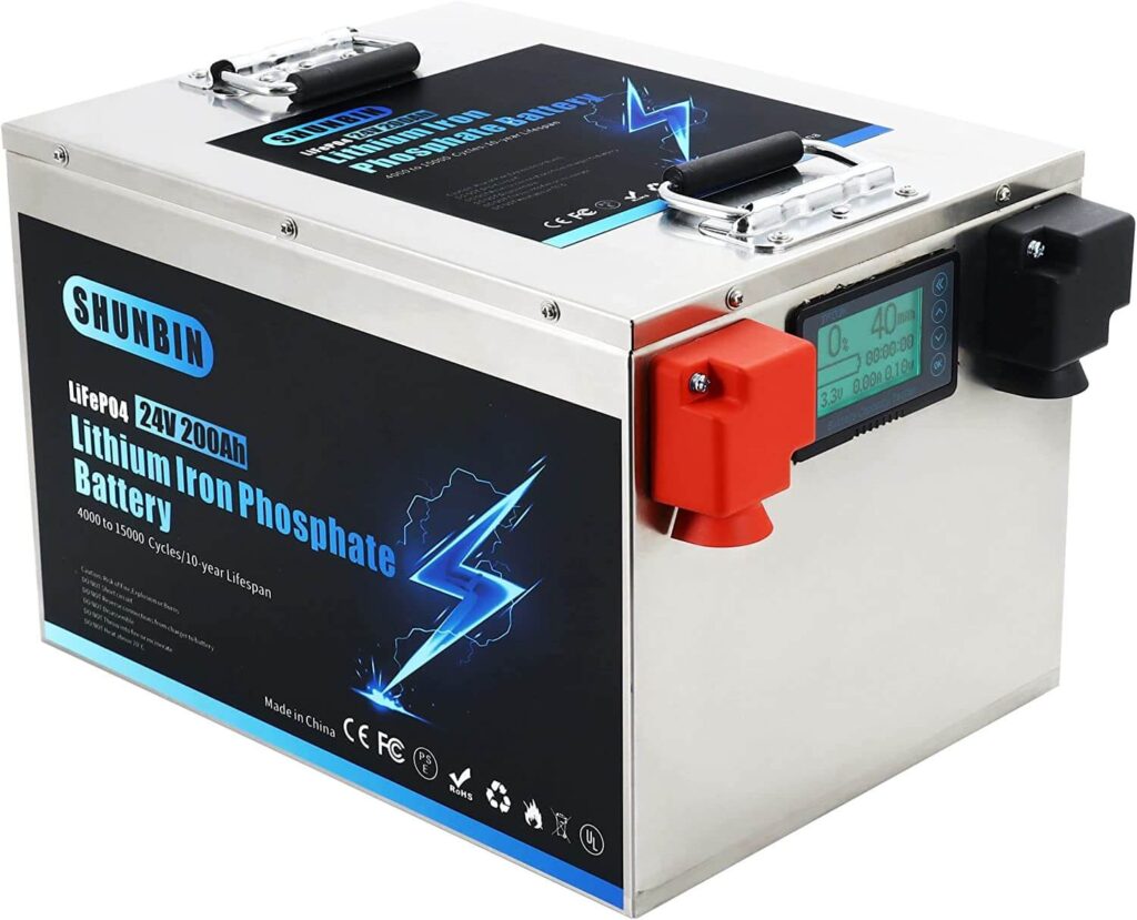 Lifepo4 - Batería solar de fosfato de hierro de litio de gran capacidad de 200ah y 24V