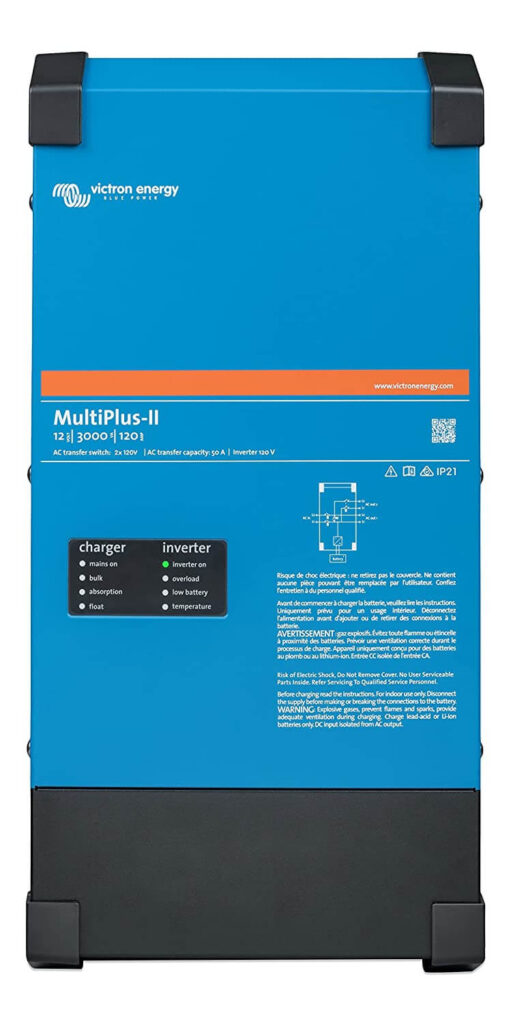Victron Energy MultiPlus-II 2X 120V, 3000VA 12 voltios inversor de onda sinusoidal pura, cargador batería 120A