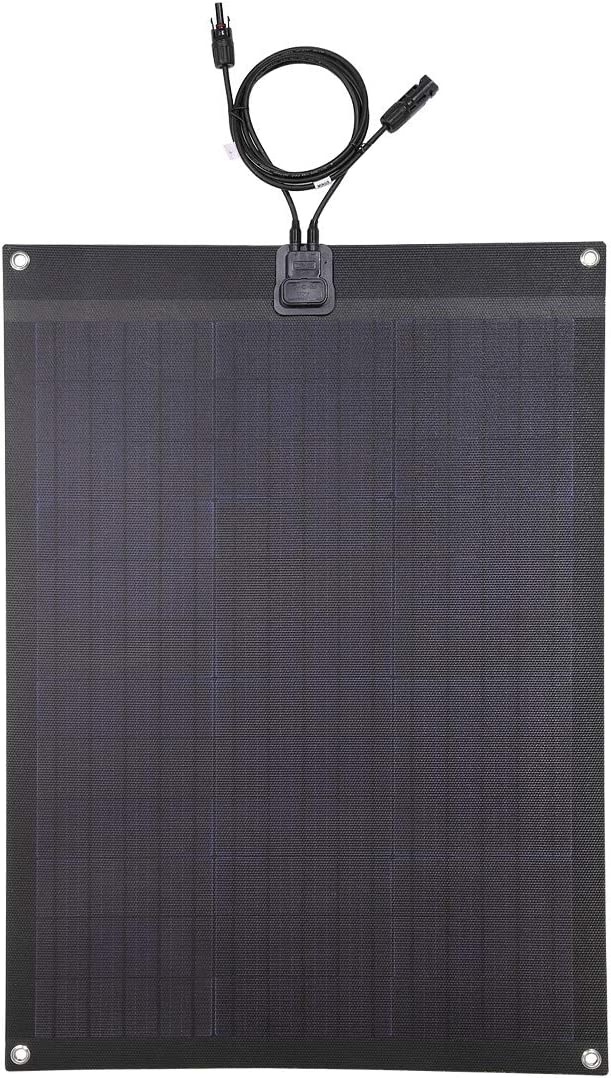 Lensun Panel solar flexible negro ETFE de 60W y 12V, células solares mono PERC