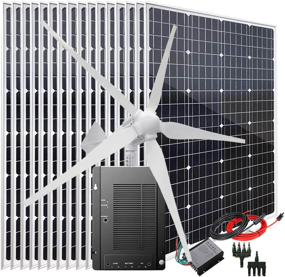 Kit de energía solar 3 KW, 48V, 20 paneles monocristalinos de 100W + controlador de carga MPPT