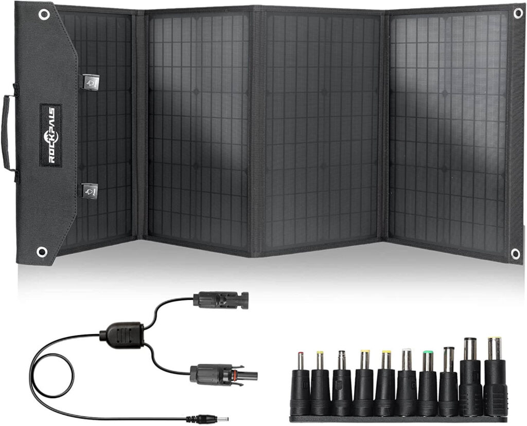 ROCKPALS SP003 - Panel solar portátil de 100W para generador solar y dispositivos USB