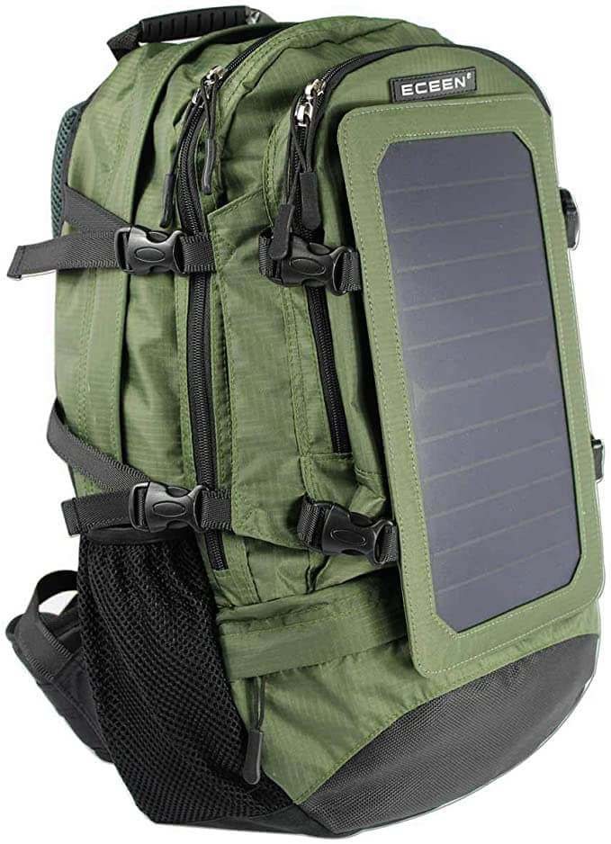 Mochila solar de 7W con panel solar para móviles y fuente de alimentación de 5V