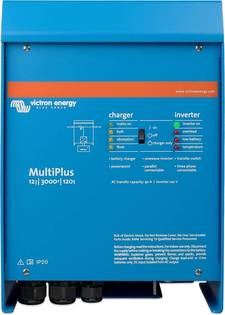Victron Energy MultiPlus - Inversor de onda sinusoidal pura de 12V y cargador de batería de 120A