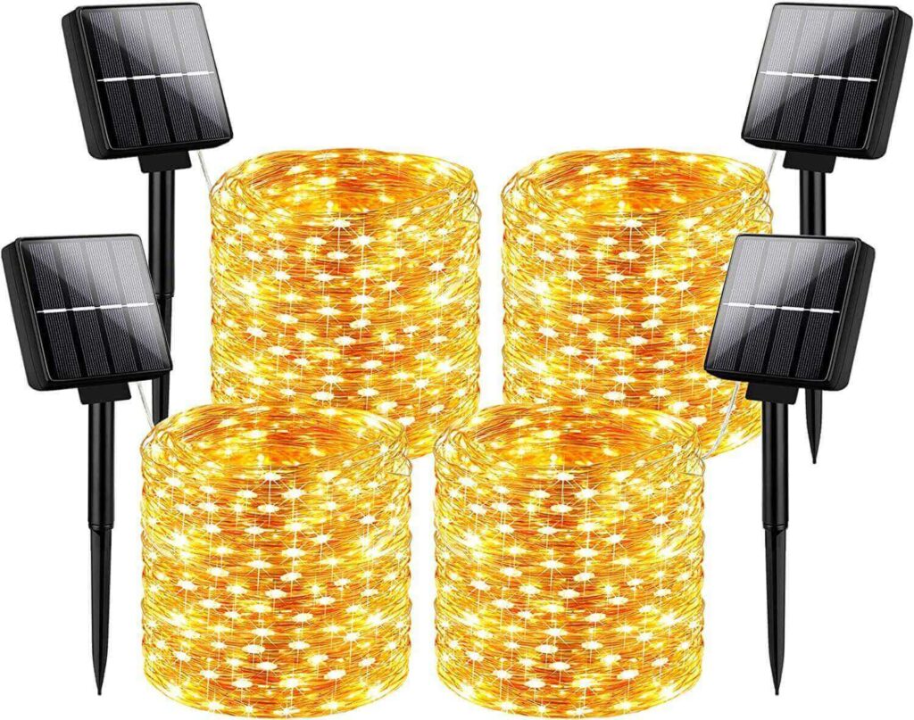 Guirnalda de lámparas solares decorativas, 8 modos de iluminación