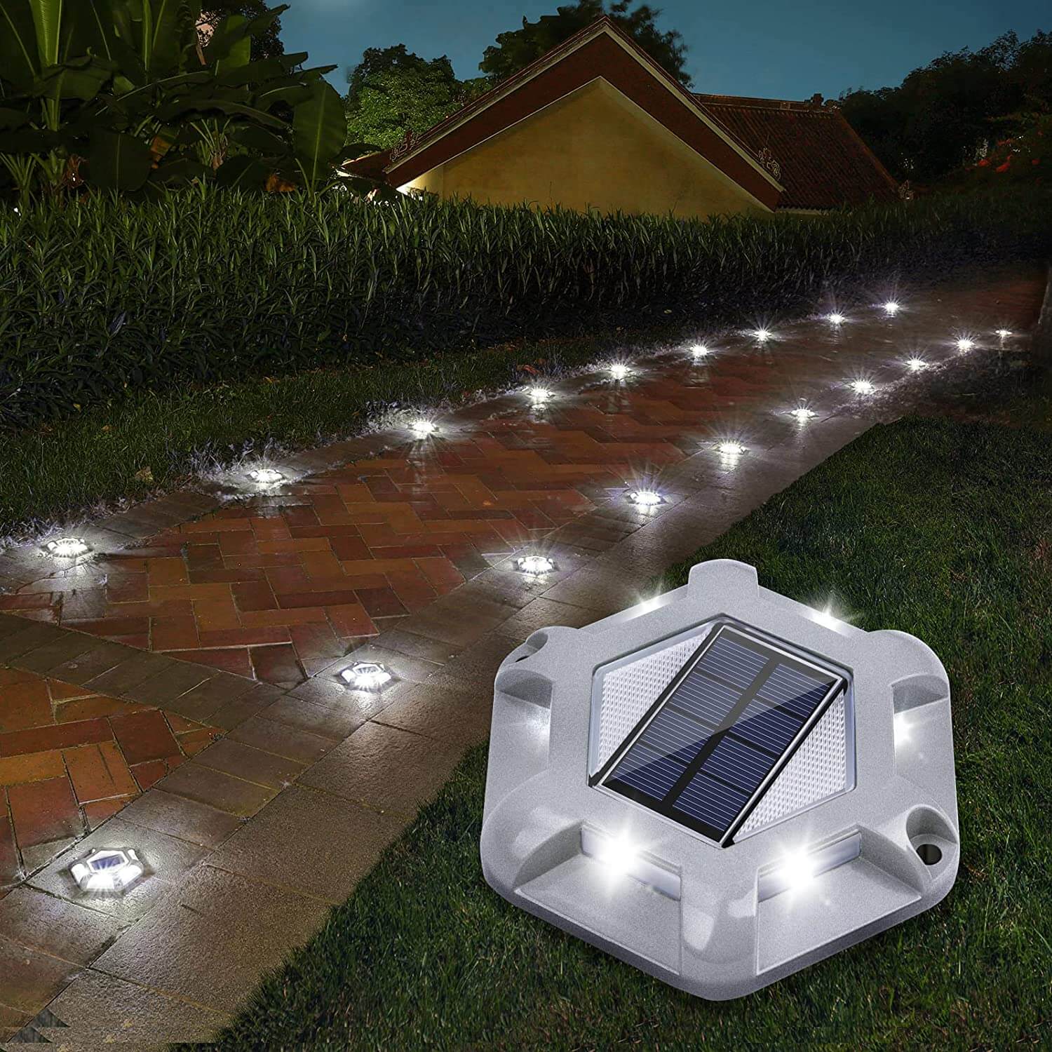 VOLISUN Luces solares para cubierta, luces de muelle de entrada, paquete de 12 unidades