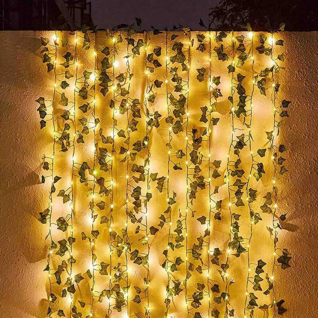 Enredadera de lámparas solares para decoración de balcones y jardines