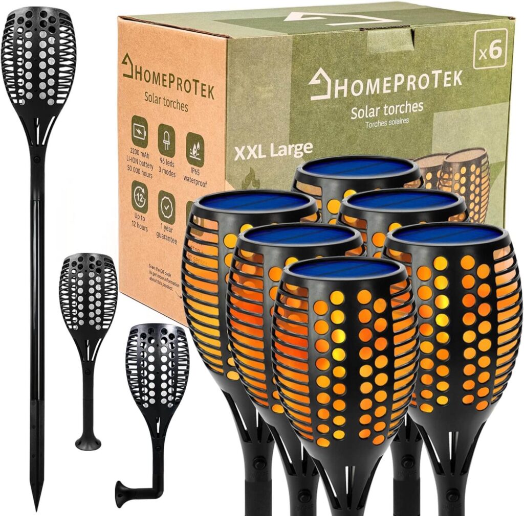 HOMEPROTEK 96LED Antorchas Solares - 6 Piezas IP65 Impermeable