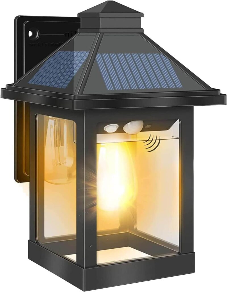 COLBOR Farol Solar Exterior, Luz Vintage, 3 Modos Sensor de Movimiento, IP65