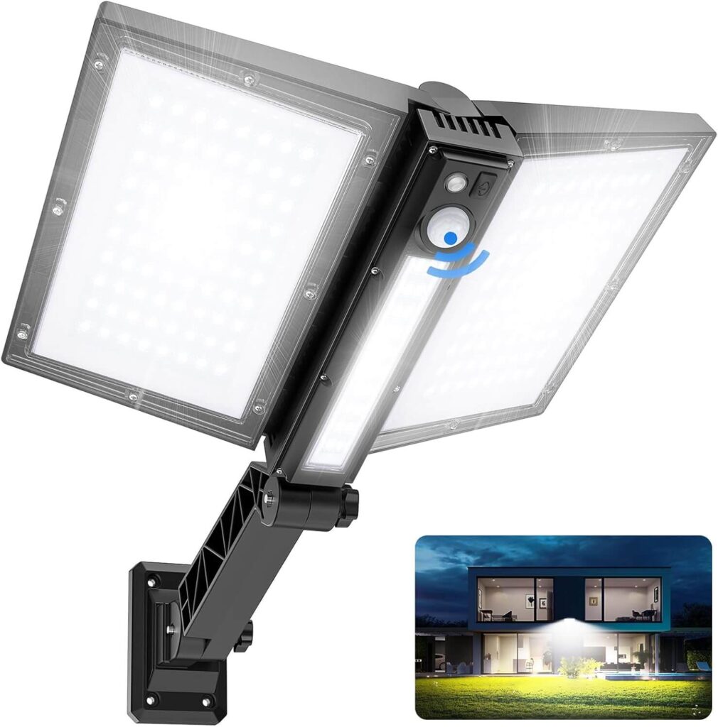 Bellanny Farolas Solares de Exterior, 200W, Farola Potente con Control Remoto, IP65 Impermeable, 180 LED 6500K, clase A