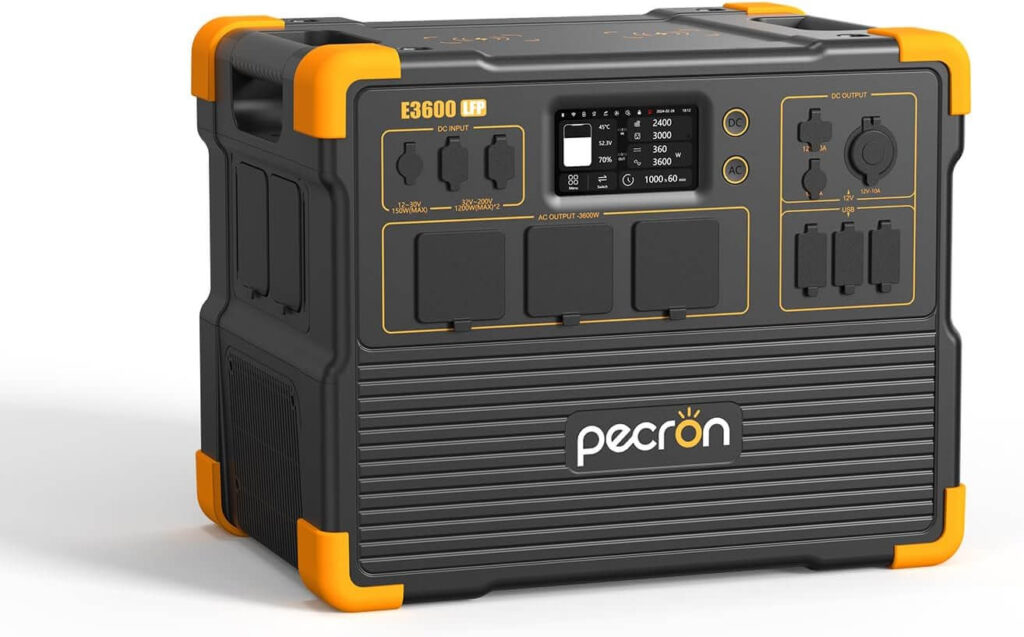 Pecron E3600LFP PowerStation 3072Wh (ampliable a 15.36kWh) 3600W Generador solar portátil con batería LiFePO4 y carga rápida