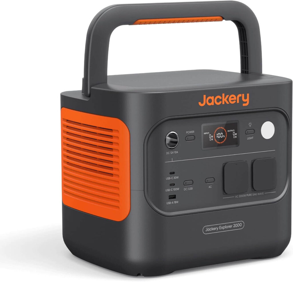 Jackery Explorer 2000v2 - Generador eléctrico portátil, 2042Wh LiFePO4, batería de 2200W de gran potencia (Max 4400W) generador solar