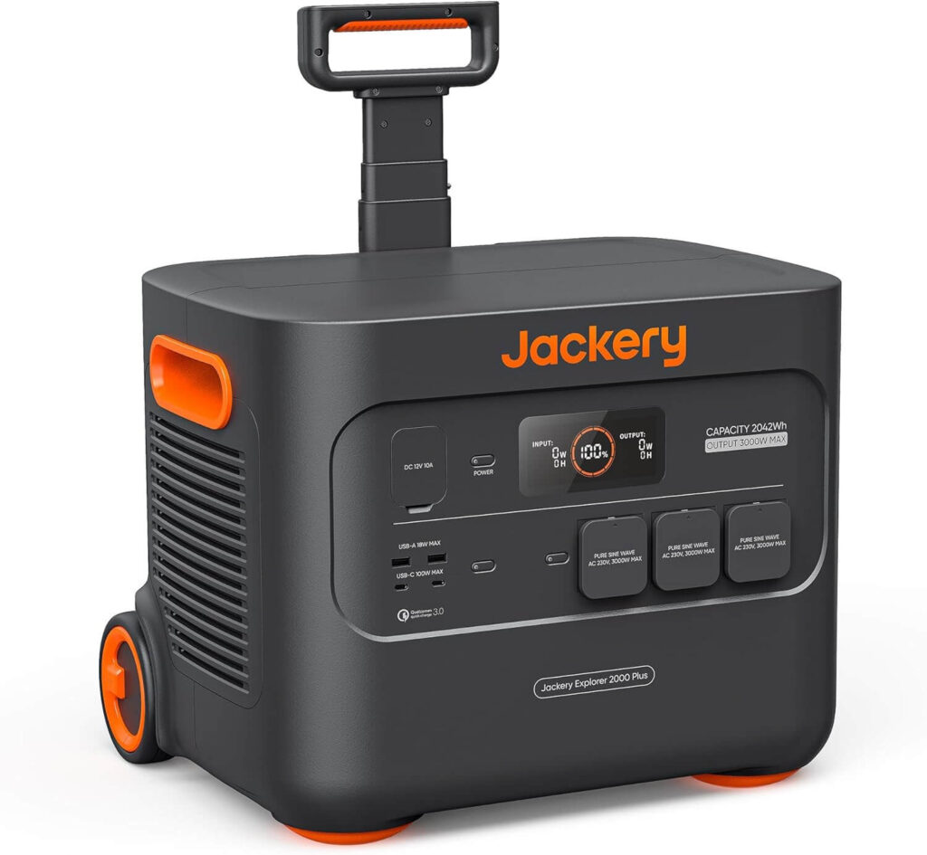 Jackery E2000 Plus estación de energía portátil, 2042.8Wh con LiFePO4, hasta 3000W de Potencia de CA